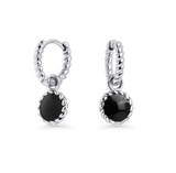 Ines Huggie Silver with Black