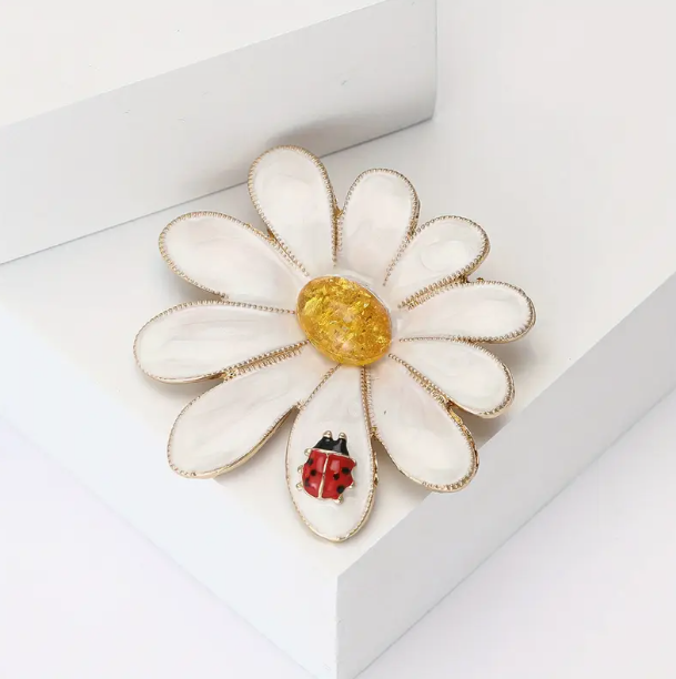 Daisy and Ladybug Brooch