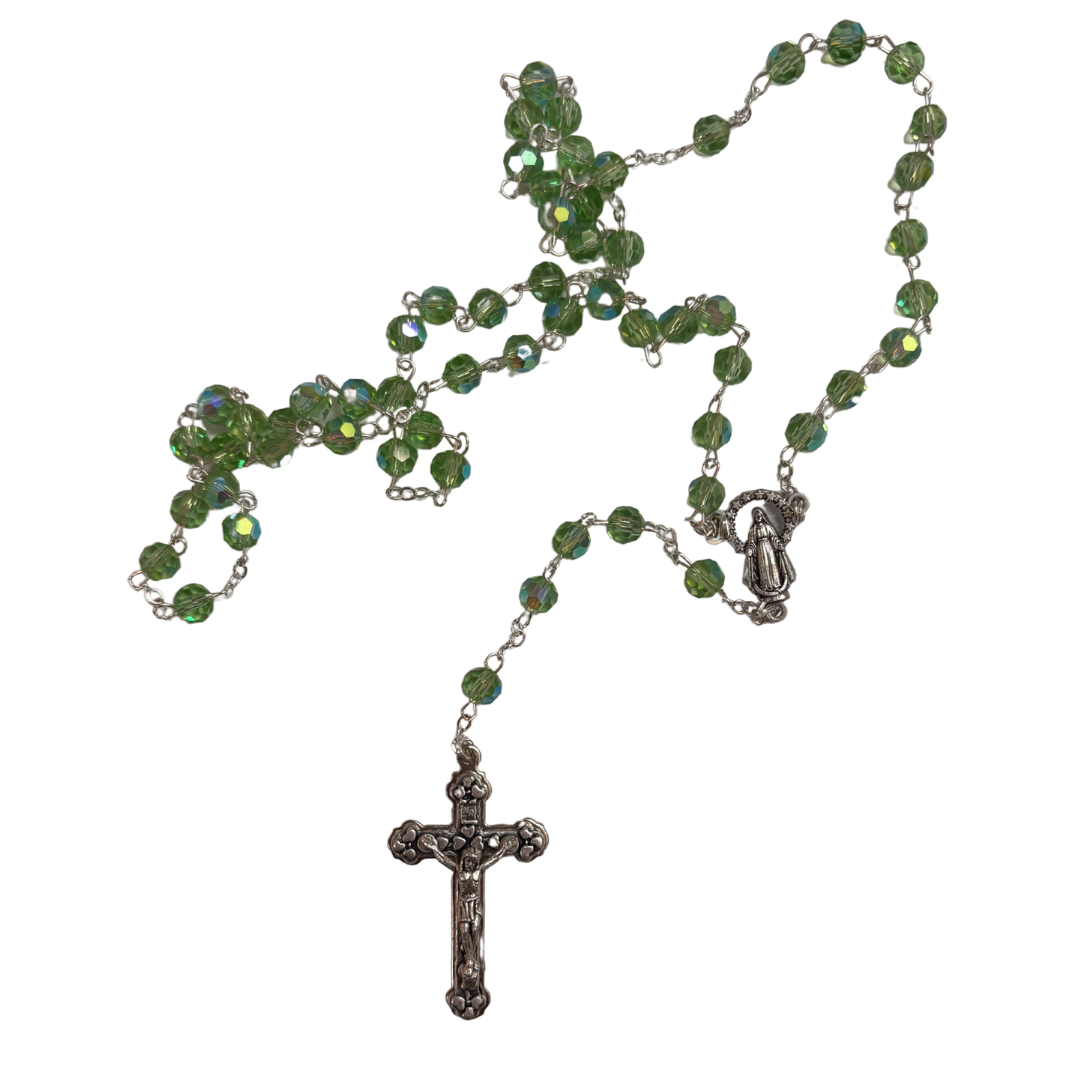 Peridot Crystal Beaded Rosary