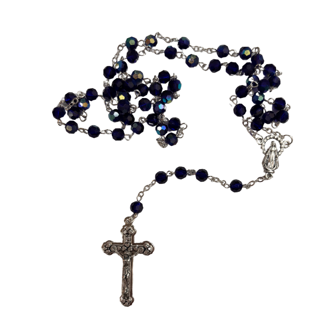 Sapphire Crystal Beaded Rosary