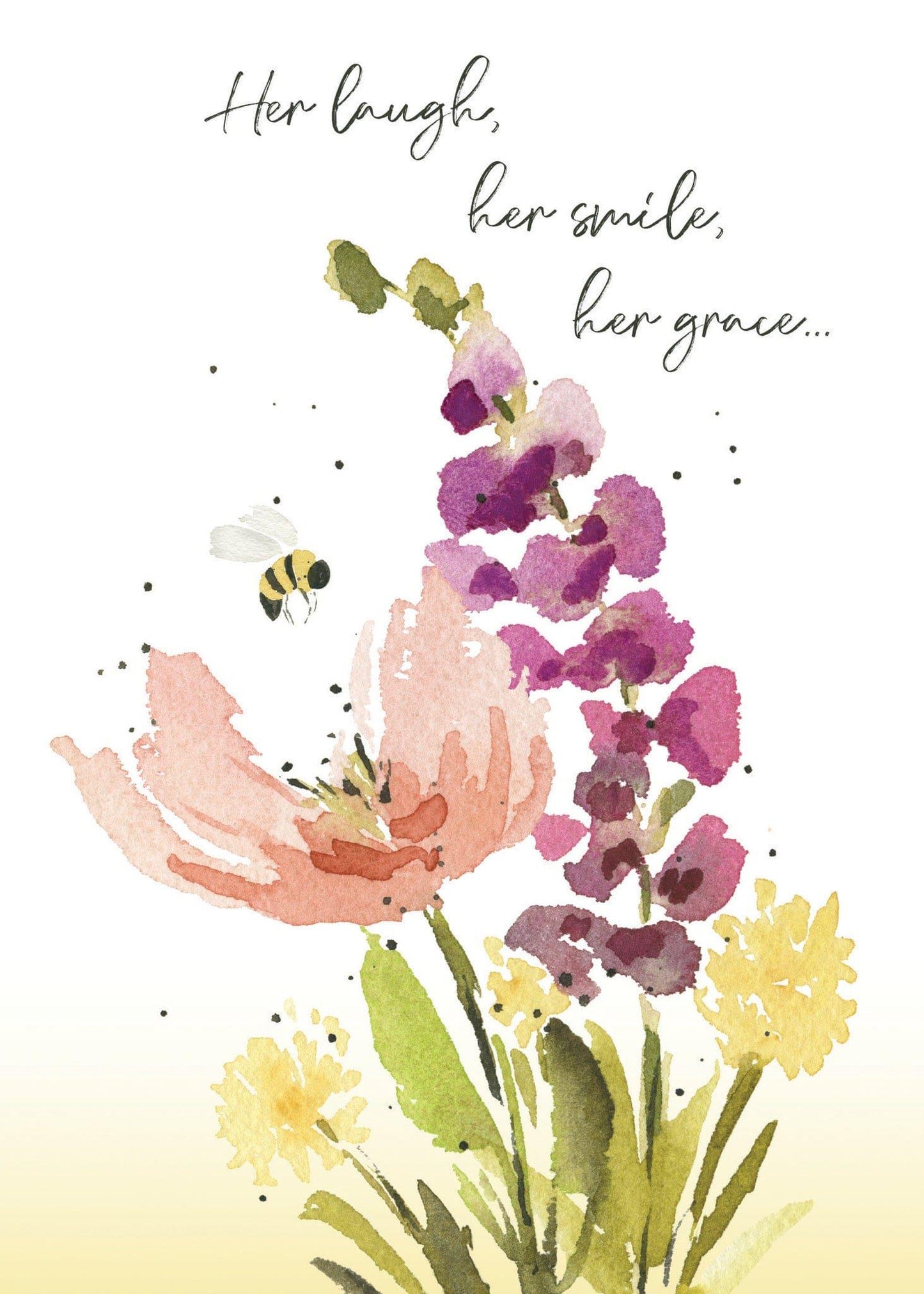 Watercolour Flowers Sympathy Card