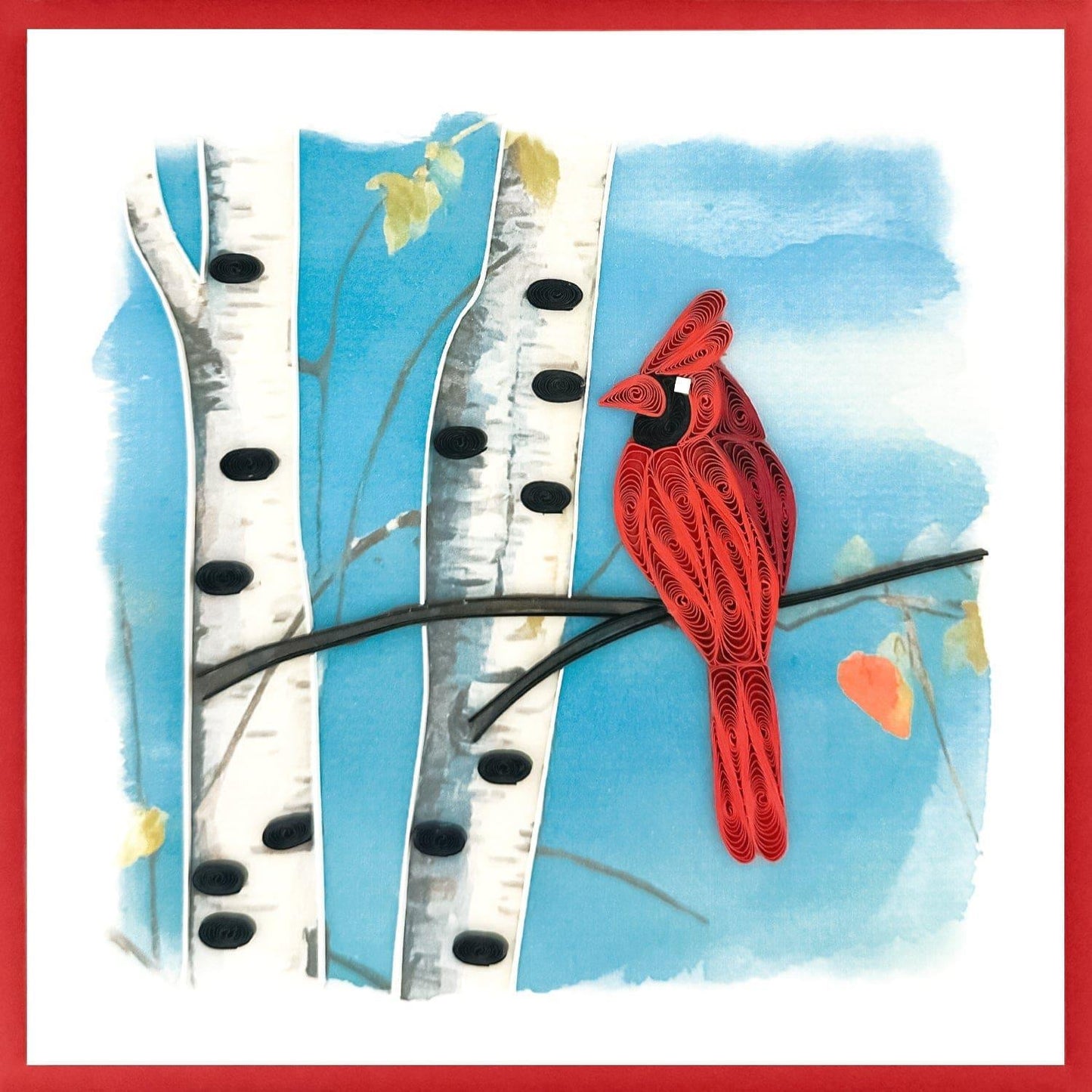 Handcrafted Quilling Cardinal Card