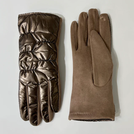 Bronze Puffer Gloves