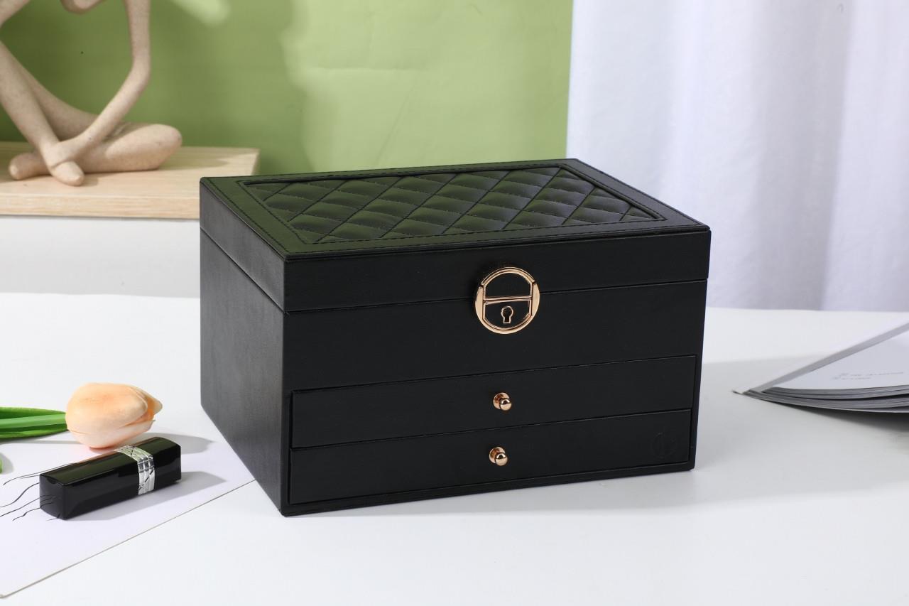 Black Jewellery Box with 2 Drawers