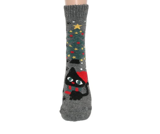 Ladies’ Christmas Tree & Cat Socks