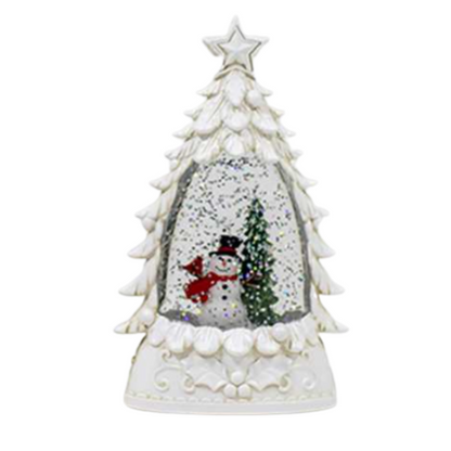 Glitter Lantern White Christmas Tree – Snowman