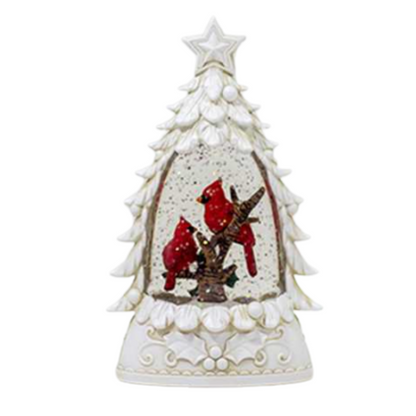 Glitter Lantern White Christmas Tree – Cardinal