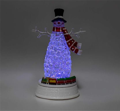 Multicolour LED Musical Snowman with Rotating Train