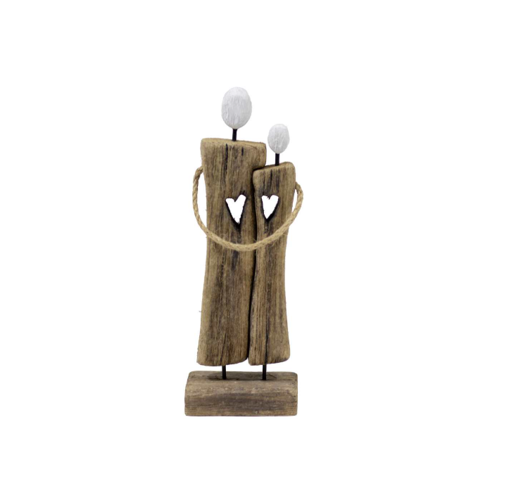 Wooden Couple Hugging Decor