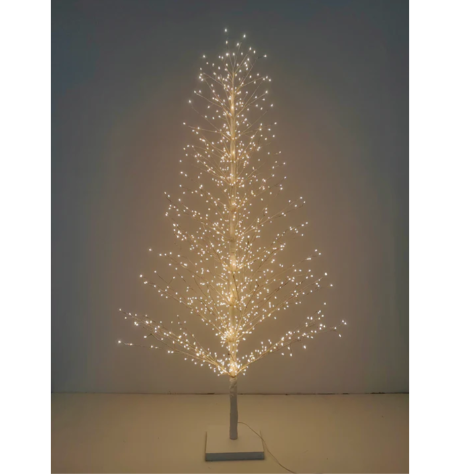 70" White Birch Tree with 1,099 Warm White LED Lights – Indoor Use Only