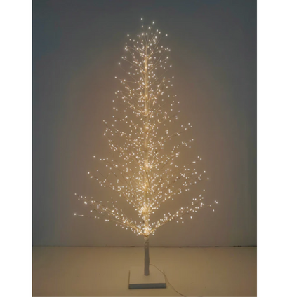 70" White Birch Tree with 1,099 Warm White LED Lights – Indoor Use Only