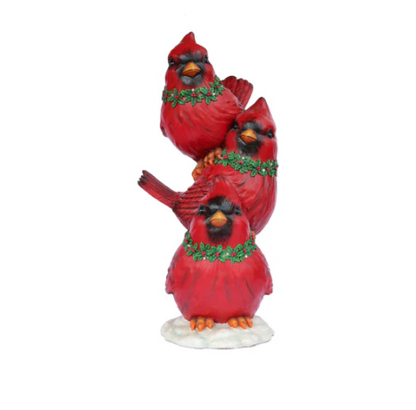 Stacking Cardinals Christmas Décor with LED Lights