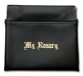 Vinyl Rosary Case with Gold Detailing