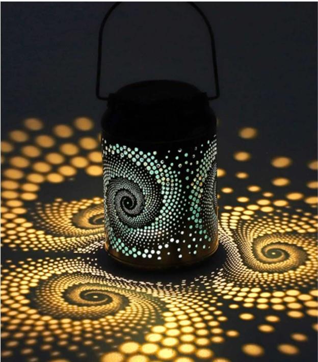 Solar Mandala Lantern – 6 x 6 x 10.5