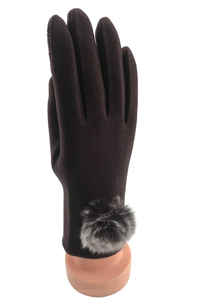 Chocolate Brown Gloves with Velvet Lining & Touchscreen Tips