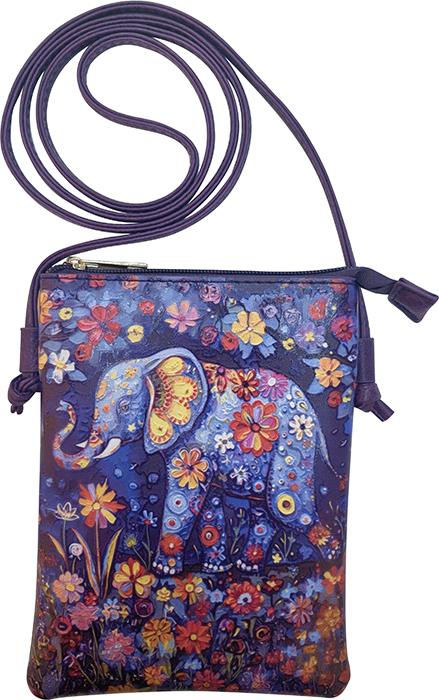 Crossbody Purse – Hand-Painted Elephant Design