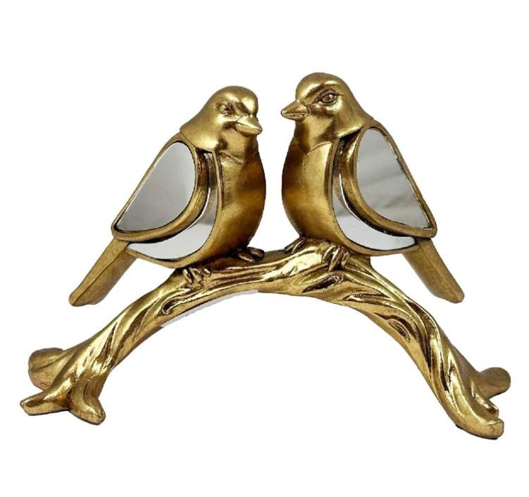 Silver/Gold Two Birds on Branch Decor