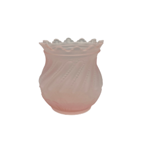 Vintage Frosted Pink Glass Tulip Vase – 3"