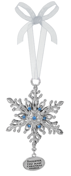Silver Snowflake Ornament – “Daughter, You Make Christmas Sparkle”