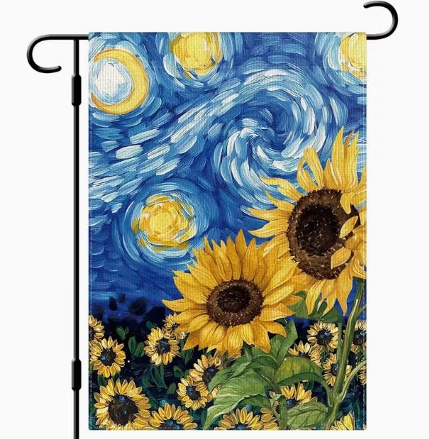 Sunflowers Garden Flag – Double-Sided Burlap Garden Flag, 12" x 18"