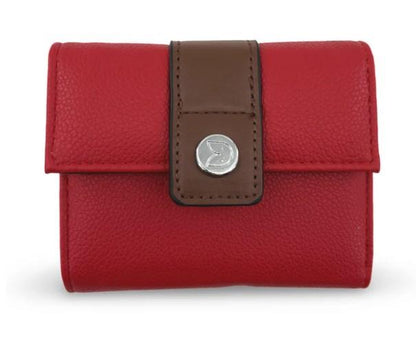 Red RFID Vegan Leather Wallet – Card, ID & Coin Holder – 4.5" x 5" x 1.2"
