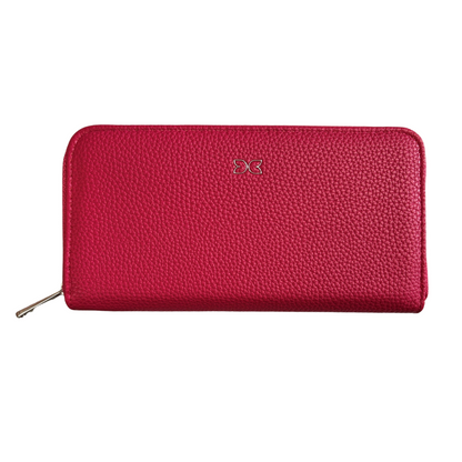 Rose Vegan Leather Zippered Wallet with Card Holders – Soft Touch – 7.5" x 4" x 1"