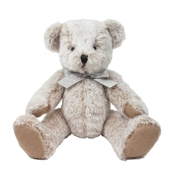 Plush Light Brown Bear with Bow