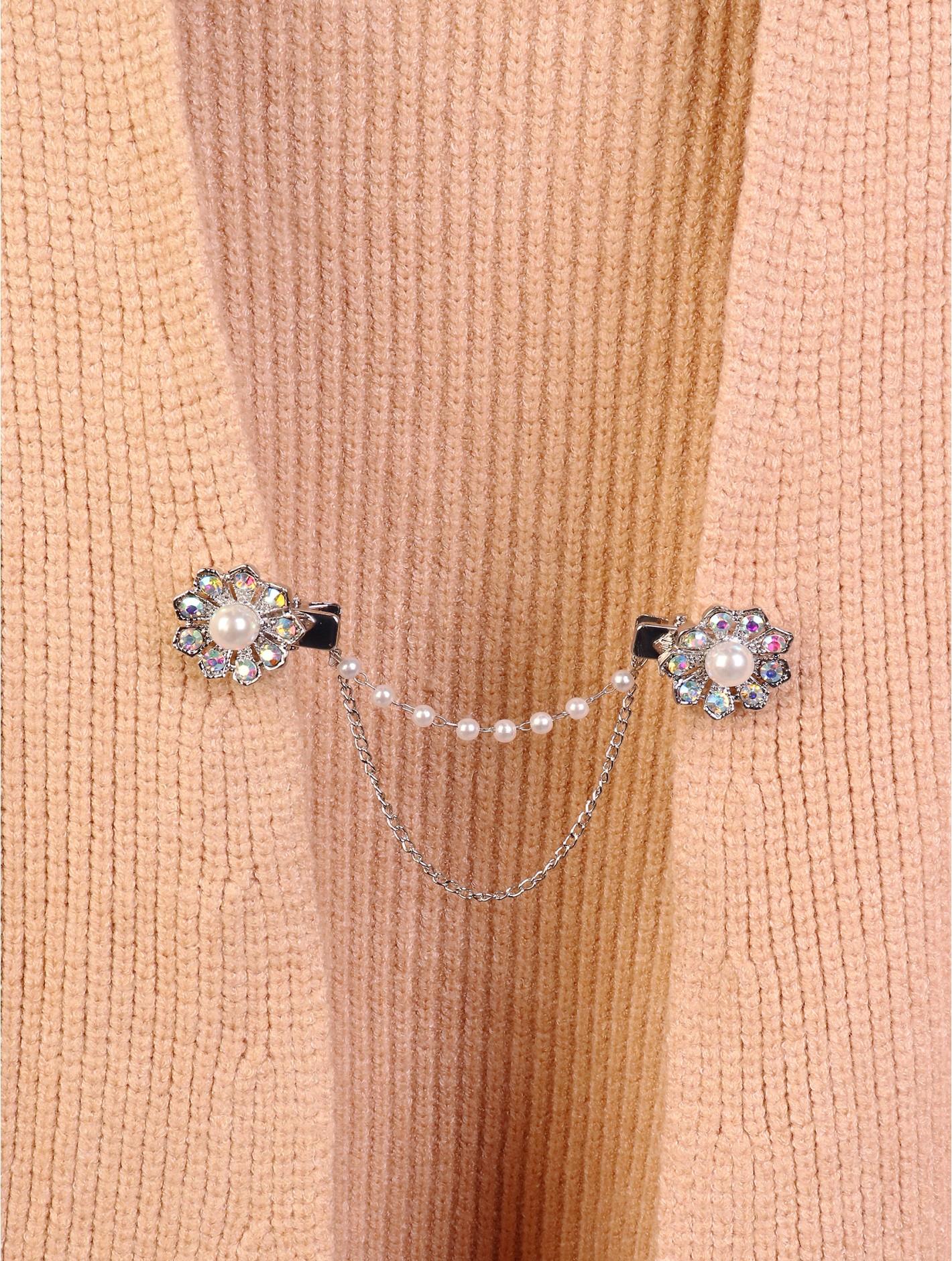 Rhinestone Bow Sweater Clip – Sparkling Clip-On Accessory