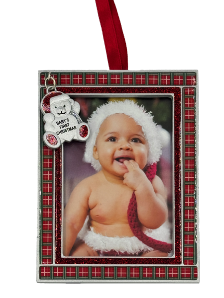 Baby’s First Christmas Bear Photo Frame Ornament