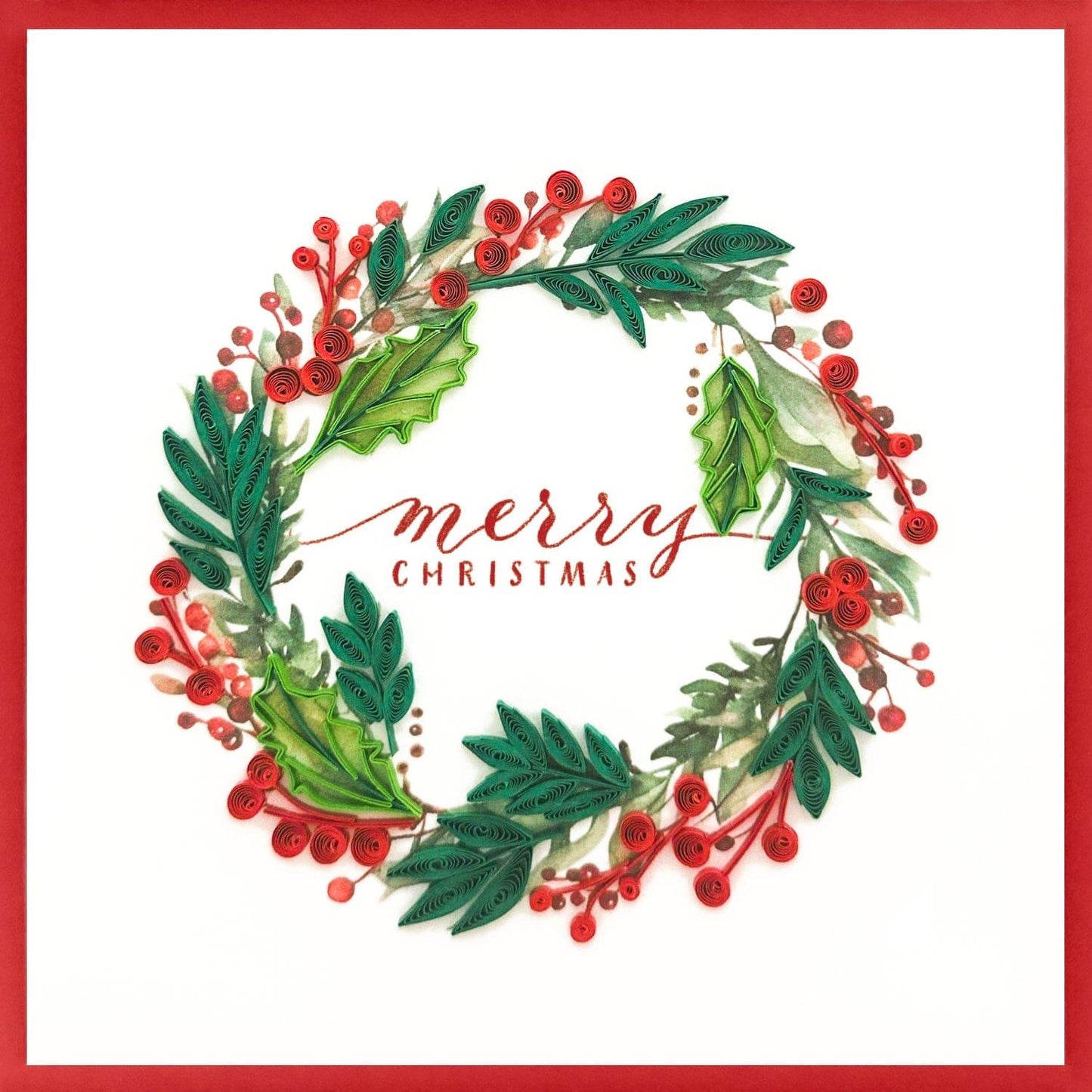 Quilling Christmas Card – Holiday Wreath