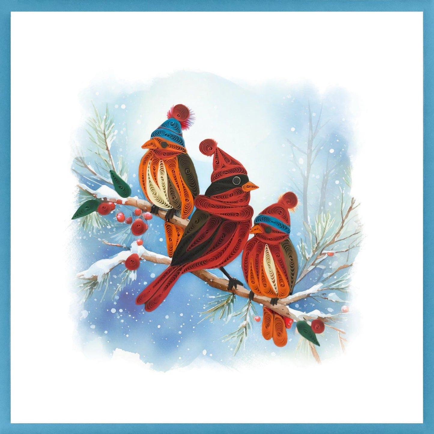 Quilling Winter Birds Card
