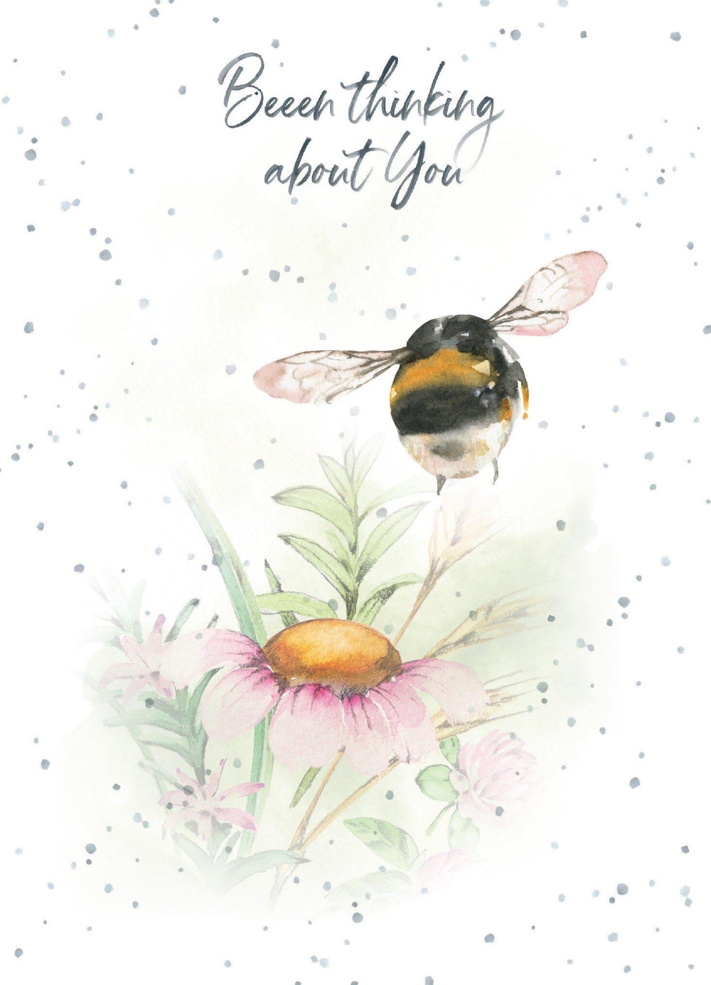 Watercolour Flower & Bee Care Card