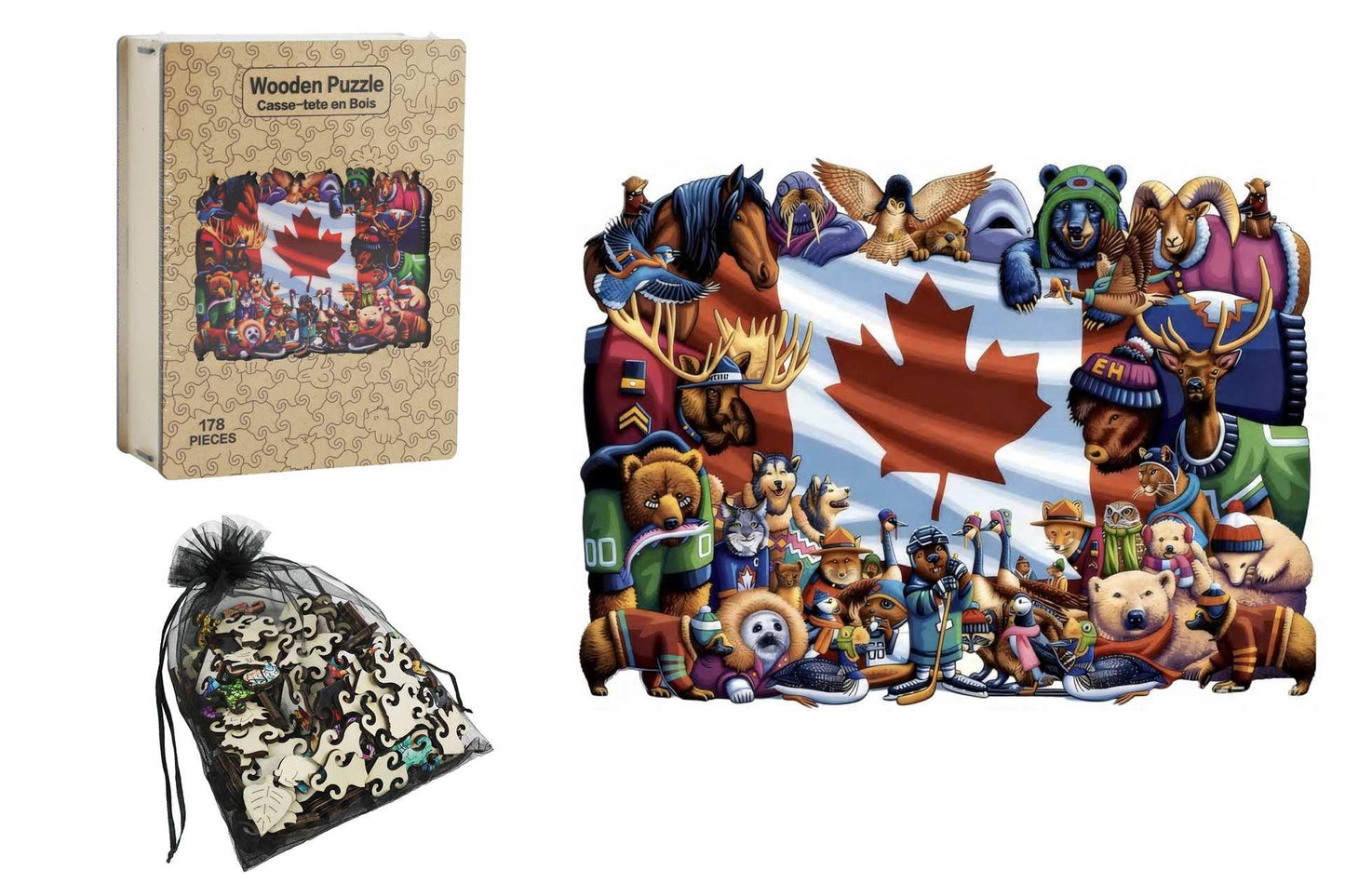 Wood Canada Puzzle Set – 178 Piece Wooden Puzzle