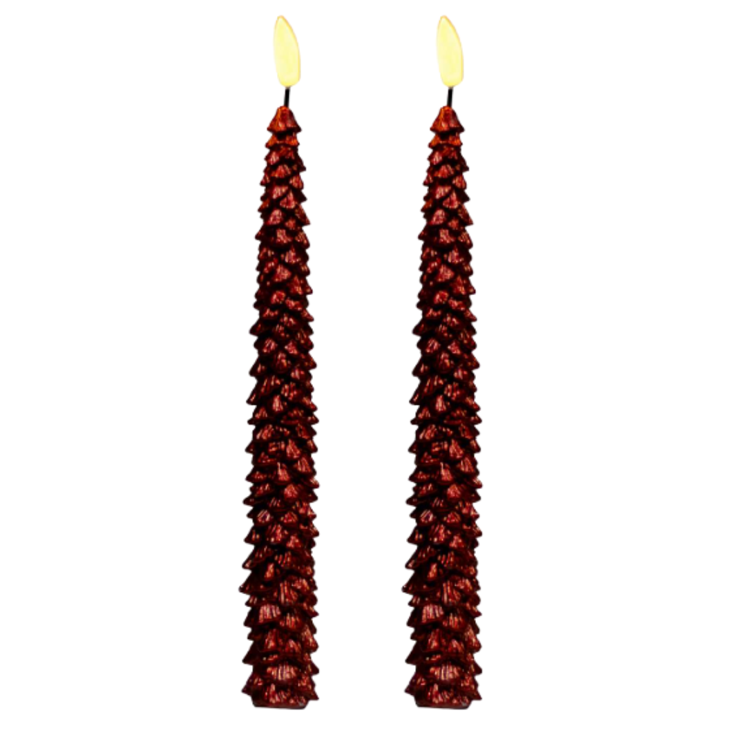 LED Wax Red Tree Candle