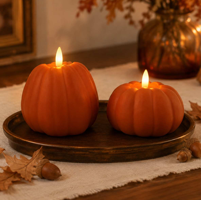 Pumpkin with 3D Flicker Flame – Outdoor Battery Operated