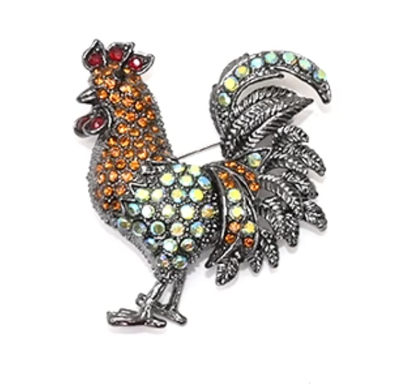 Rooster Brooch