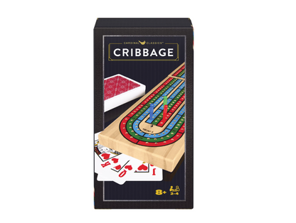 Solid Wood Folding Cribbage Board Set with Playing Cards
