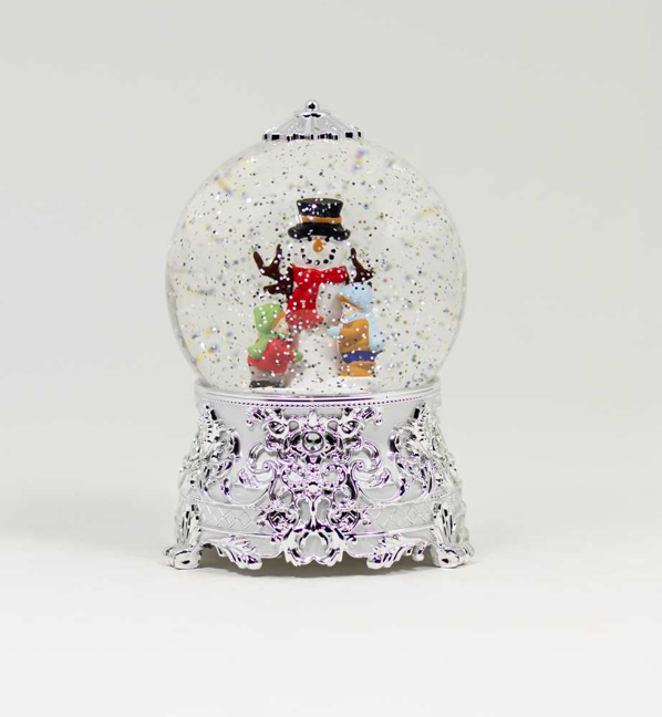 Water-Spinning Snowman & Children Globe