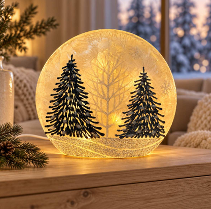 Illuminated Glass Winter Forest