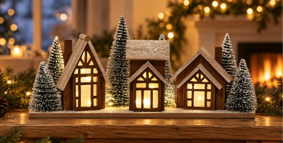 LED Wooden Christmas Village