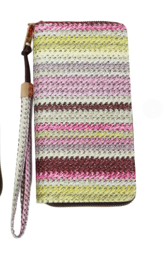 Pink Multi-Colour Wristlet Wallet