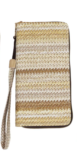 Tan & Cream Wristlet Wallet