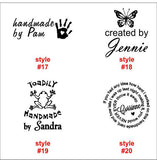 Handmade by Custom Made Rubber Stamp