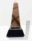 Rose Gold Finish Obelisk on Black Base