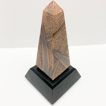 Rose Gold Finish Obelisk on Black Base