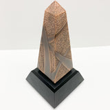 Rose Gold Finish Obelisk on Black Base