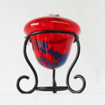 Red Art Glass Oil Lamp