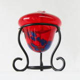 Red Art Glass Oil Lamp