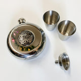 Round Flask with Pewter Emblishment