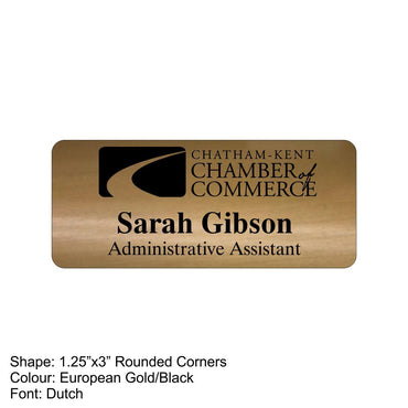 Nametag - Plastic Shaped & Engraved Deluxe